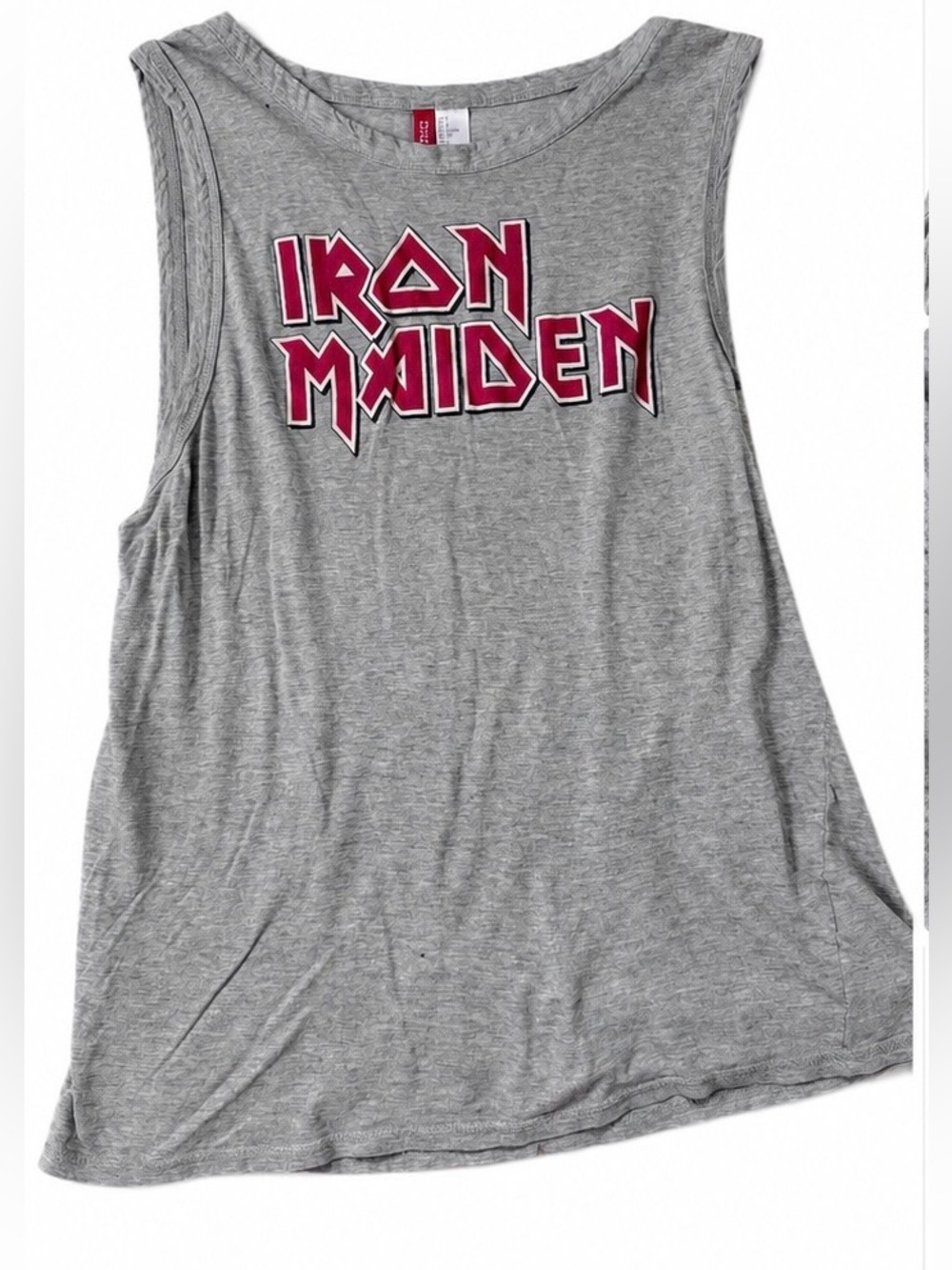 H&M Divided Iron Maiden Logo Tank Top Women’s Small Gray Sleeveless Band